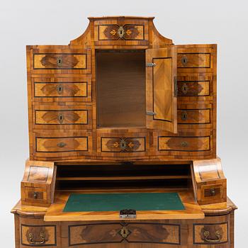 A South German late Baroque marquetry 'Tabernakelschrank' writing cabinet, first part of the 18th century.