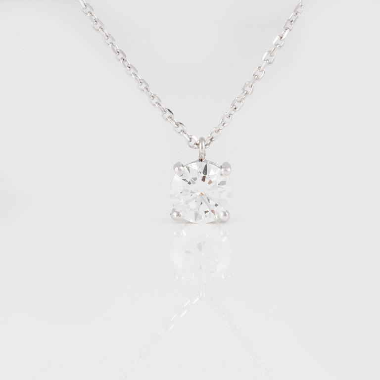 HÄNGE, 18K vitguld med briljantslipad diamant 0.72 ct. Vikt 2,1 gram.