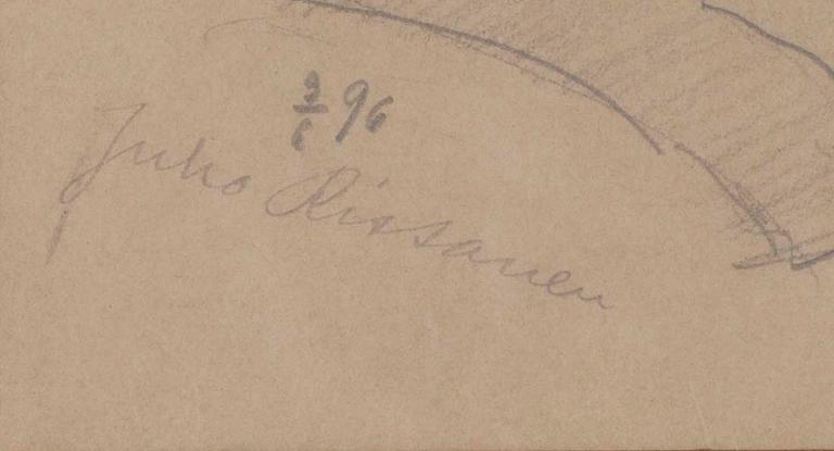 JUHO RISSANEN, blyertsteckning, sign. och dat. 9/6 -96.