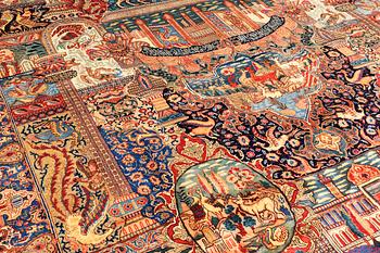 A carpet, Figural kashmar, ca 392 x 303 cm.