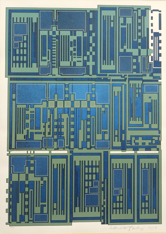 EDUARDO PAOLOZZI (ITALIEN), färgserigrafi, sign, dat 1974 samt numr 90/100.