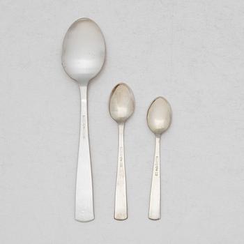 Jacob Ängman, Silver cutlery, 'Rosenholm', GAB, Stockholm and Eskilstuna, some 1962 (17 pcs).