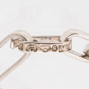 Göran Kuhlin halsband silver med fasetterad bergkristall,  Göteborg 1971.
