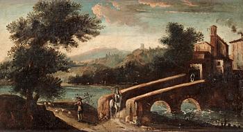 Italian landscape with figures.