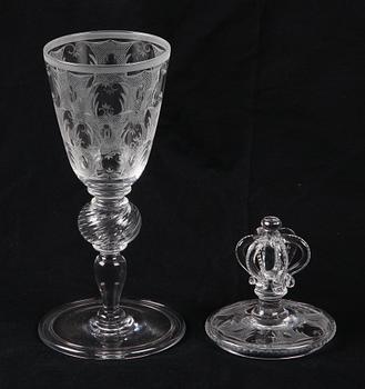 LOCKPOKAL, glas, märkt Hadeland G. Norge. 1900-tal.