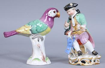 FIGURINER, 7 st, porslin, bl a Meissen.