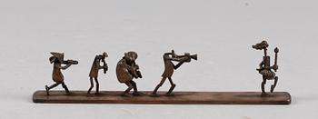 YNGVE LUNDELL, skulptur, bronserad tenn, utförd 1985.