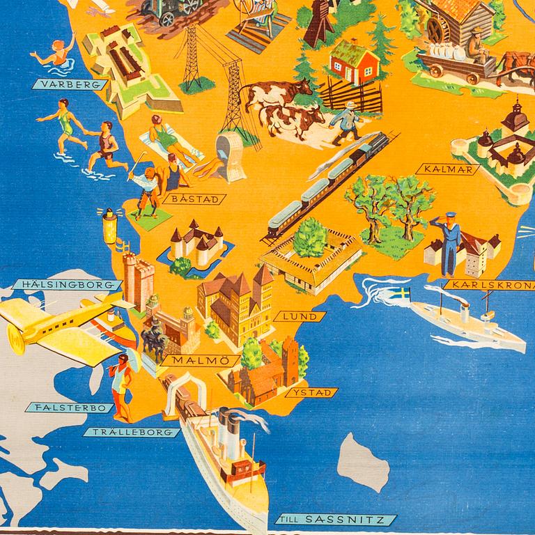 SKOLKARTA, Sverige, 1930-tal.