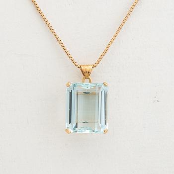 Halsband, 18K guld och akvamarin.