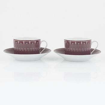 Hermès, tea cups with saucers, a pair, "H-Deco tea cup and saucer".