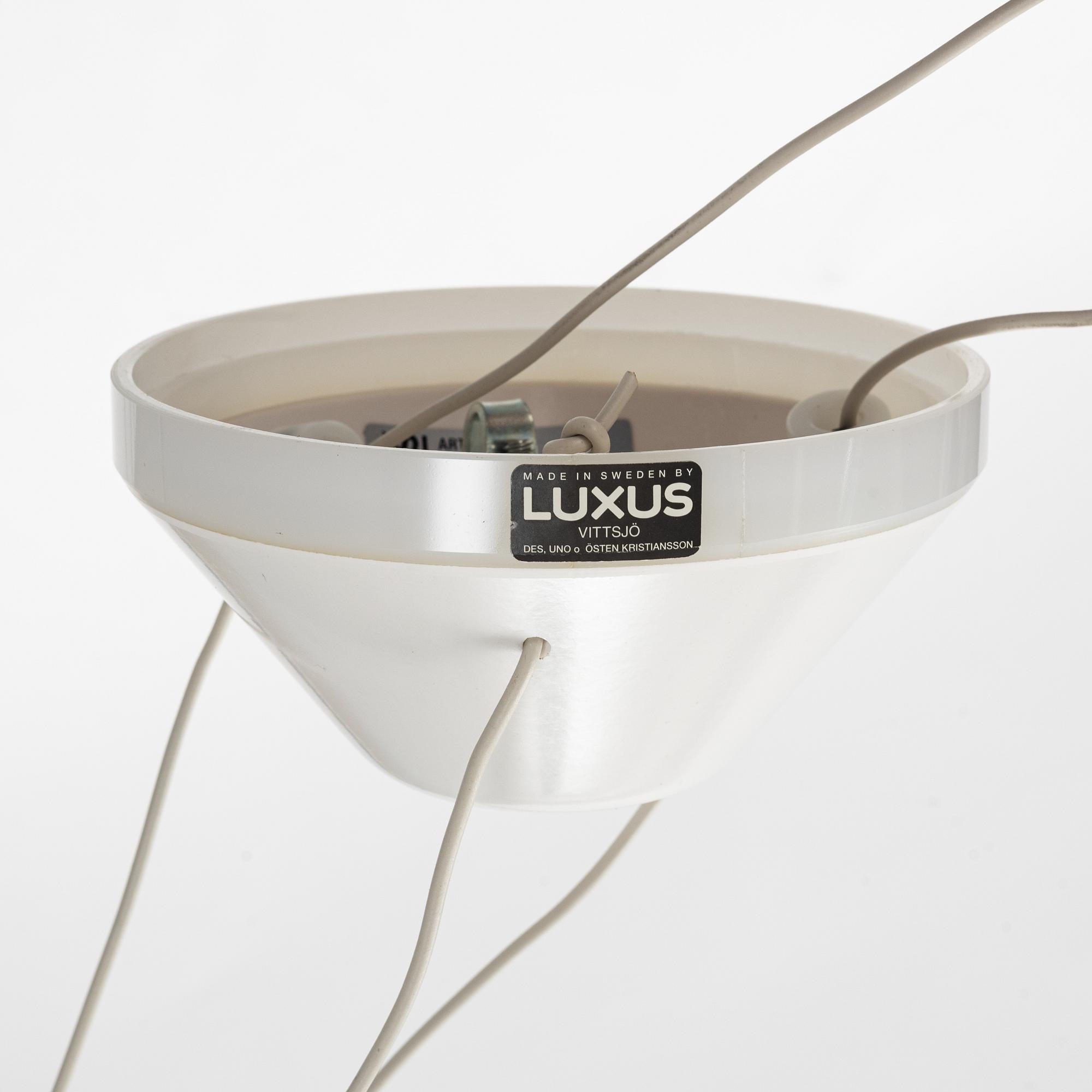 Uno & Östen Kristiansson, a model 565 'Ufo' ceiling light, Luxus, Vittsjö.