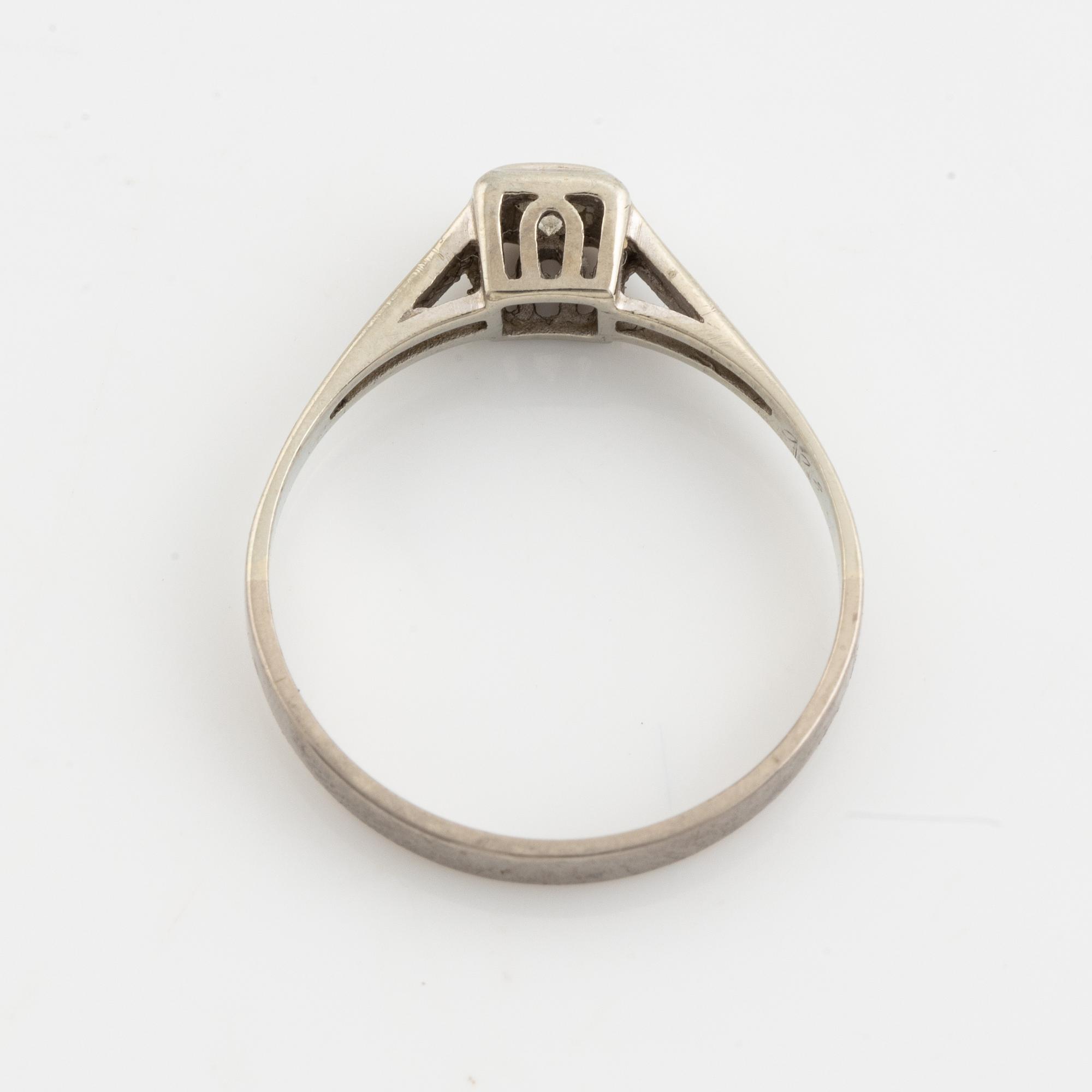 White gold and brilliant cut diamond ring.