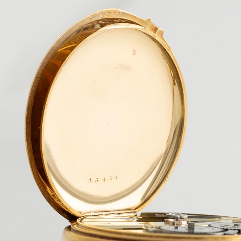 L Landgren, Stockholm, 18K gold, pocket watch, 48.5 mm.