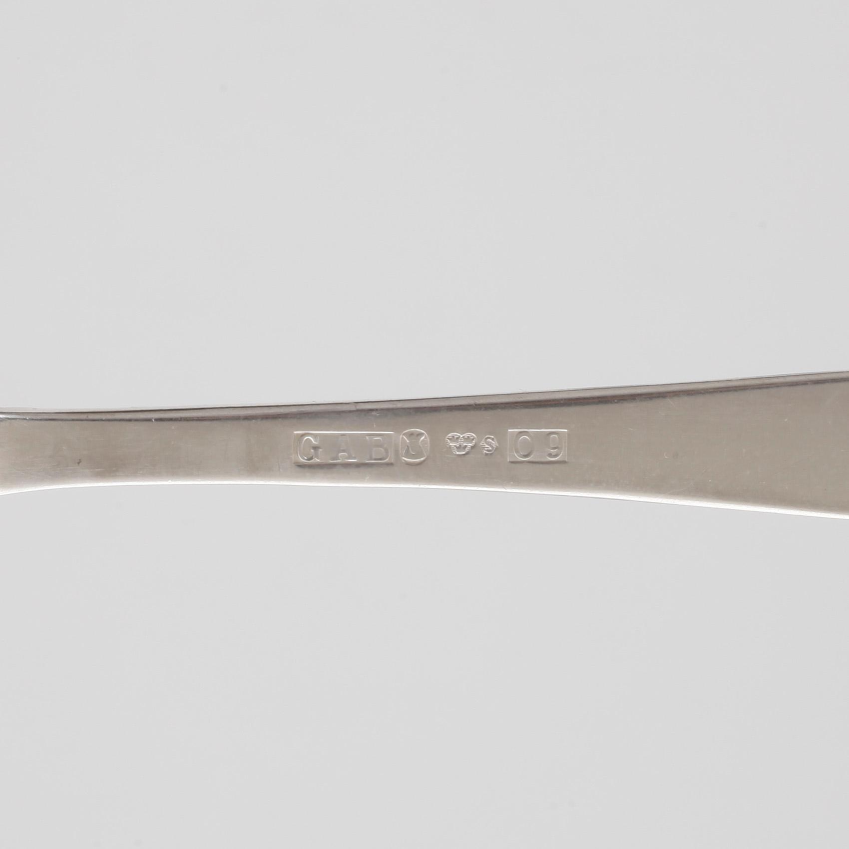 BESTICKSERVIS, 52 delar, silver, Rosenholm, GAB, mest 1964-65. Tot ca 1954 gram.