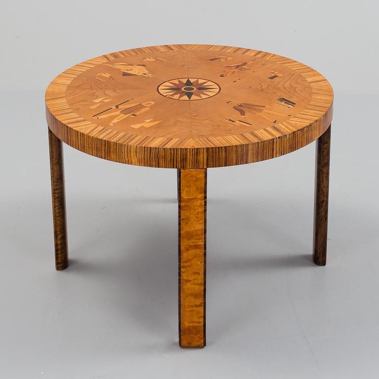 BORD, troligen Birger Ekman, Mjölby Intarsia, 1930-tal.