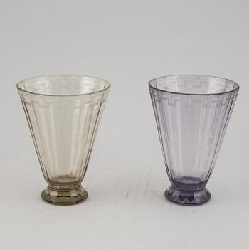 Two 1920/30s glass vases, design Simon Gate for Orrefors.