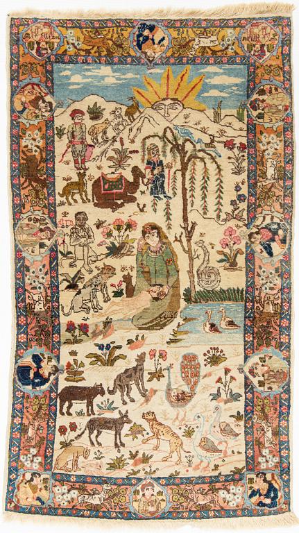 A rug, semi-antique Tabriz, ca 142 x 81 cm.