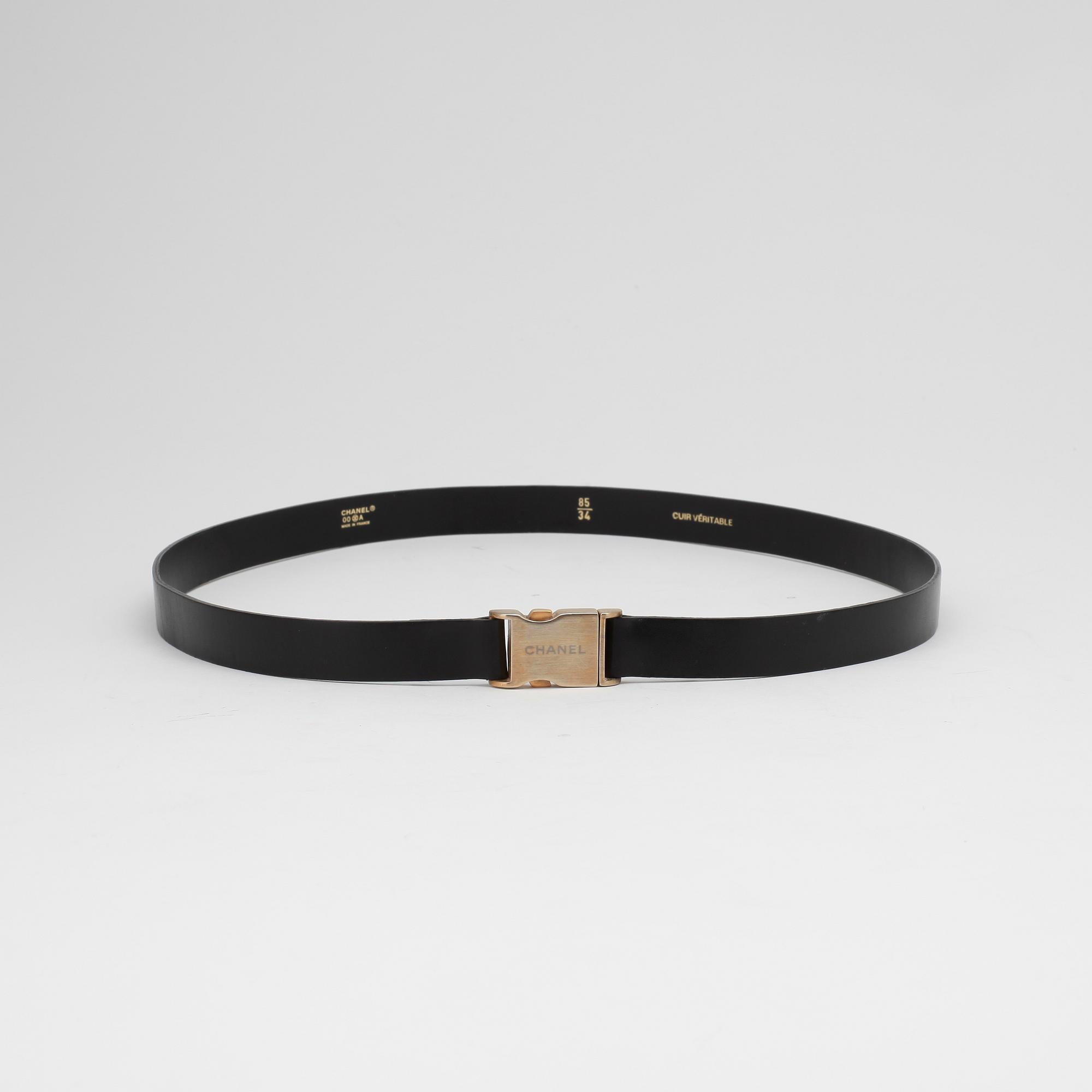 GUCCI and CHANEL, three leather belts.