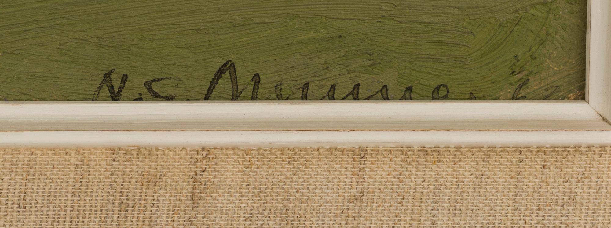 NILS-GÖRAN BRUNNER, olja på pannå. Signerad N G Brunner.