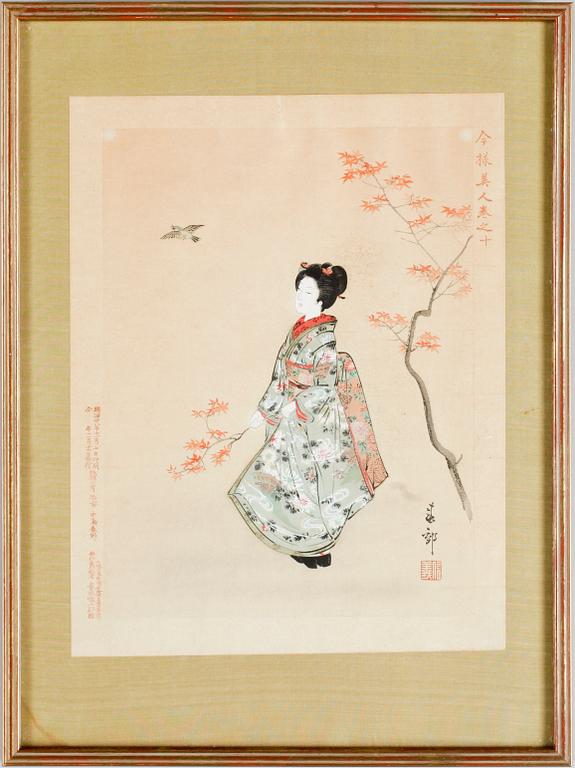 OKÄND KONSTNÄR, träsnitt, 7 st, Japan, 1900-talets första hälft.