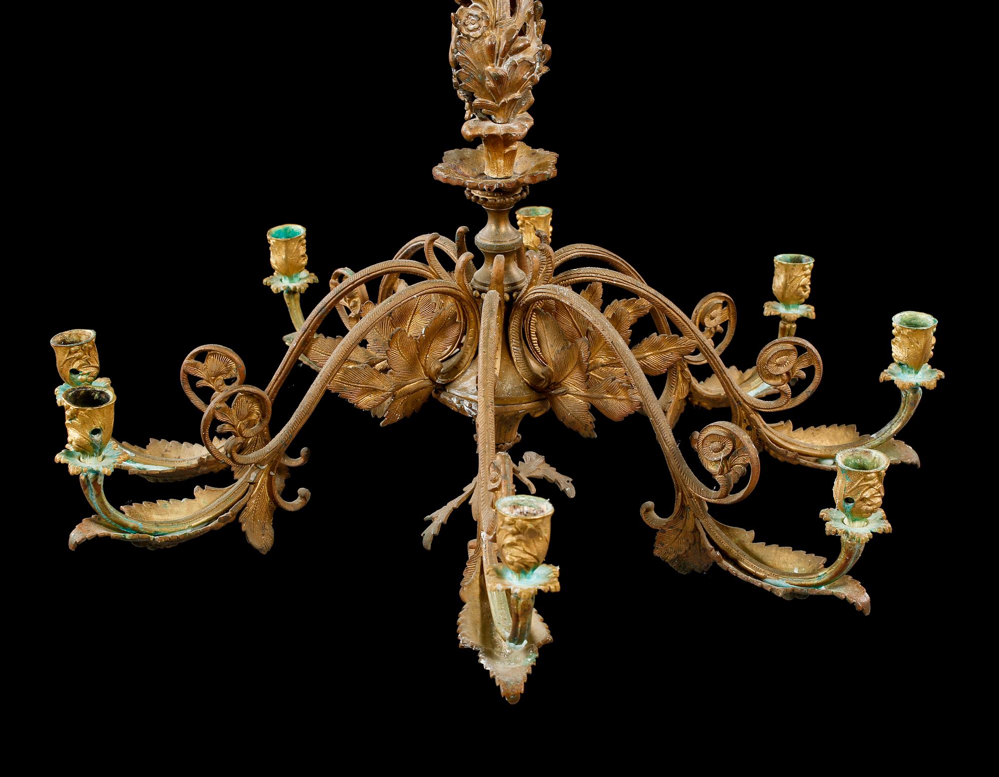 LJUSKRONA, oscariansk, 1800-talets slut. Höjd 70 cm.