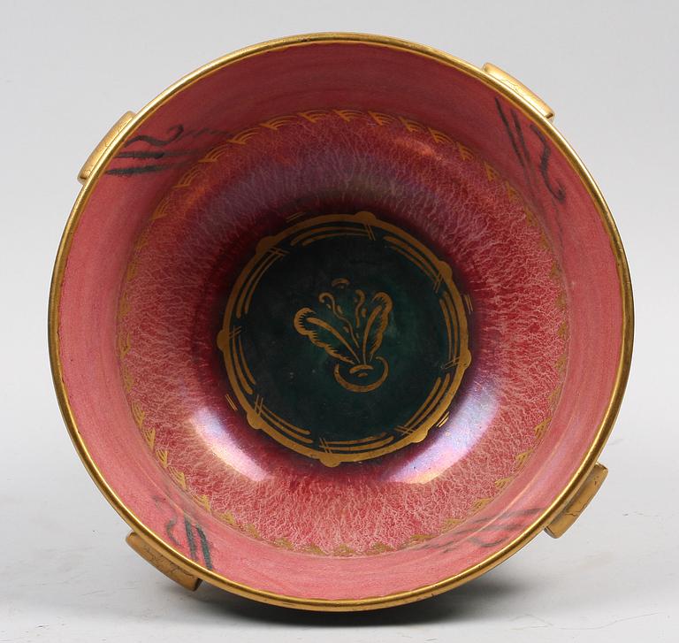 BÅLSKÅL, flintgods. Josef Ekberg, Gustavsberg, 1929.
