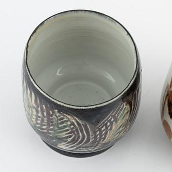 Carl-Harry Stålhane, two stoneware vases, Designhuset, 1970's/80's.