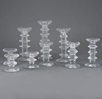 LJUSSTAKAR, 9 st, "Festivo", Timo Sarpaneva, Iittala, 1900-talets andra hälft.