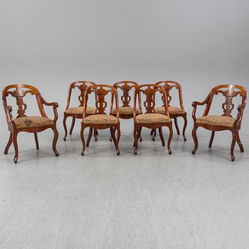 A set of seven 19th century chairs.