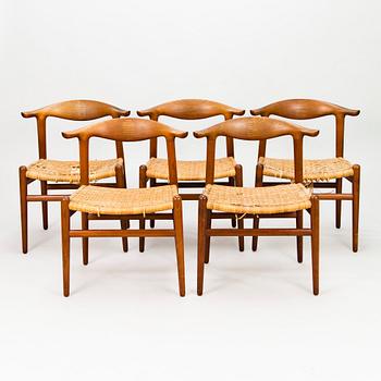 HANS J WEGNER, A set of five Cowhorn Chairs, JH-505, manufactured by cabinetmaker Johannes Hansen, Denmark 1950-60.