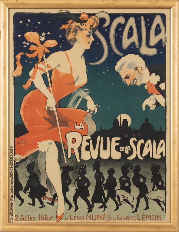 Jules Alexandre Grün, a lithographic poster, Ch. Verneau, Paris, France, 1905.