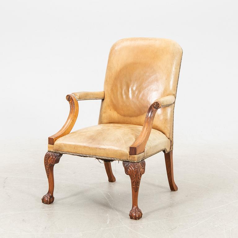 Armchair/desk chair Queen Anne style mid-20th century/second half.
