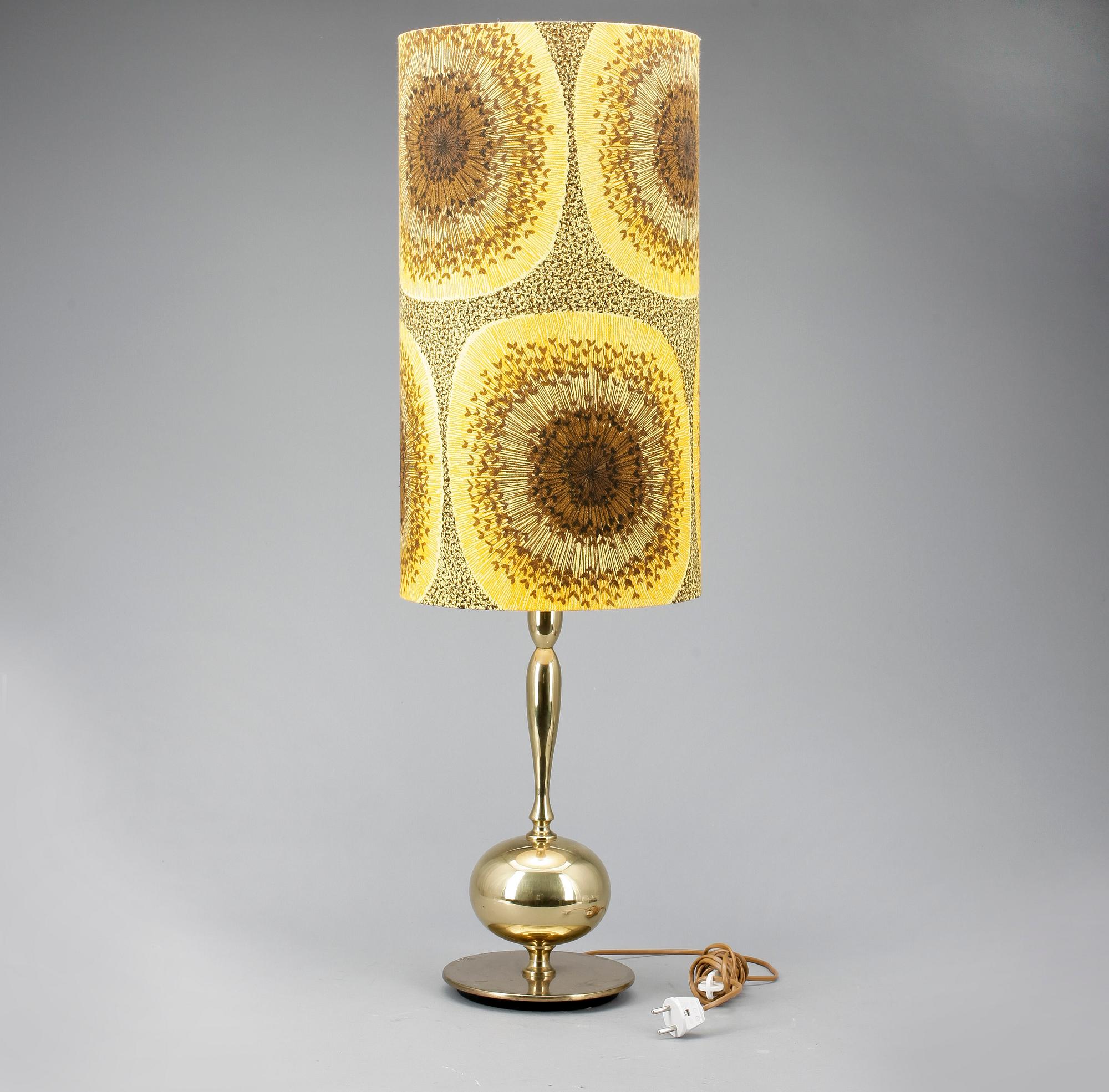 BORDSLAMPA, mässing, 1960/70-tal.