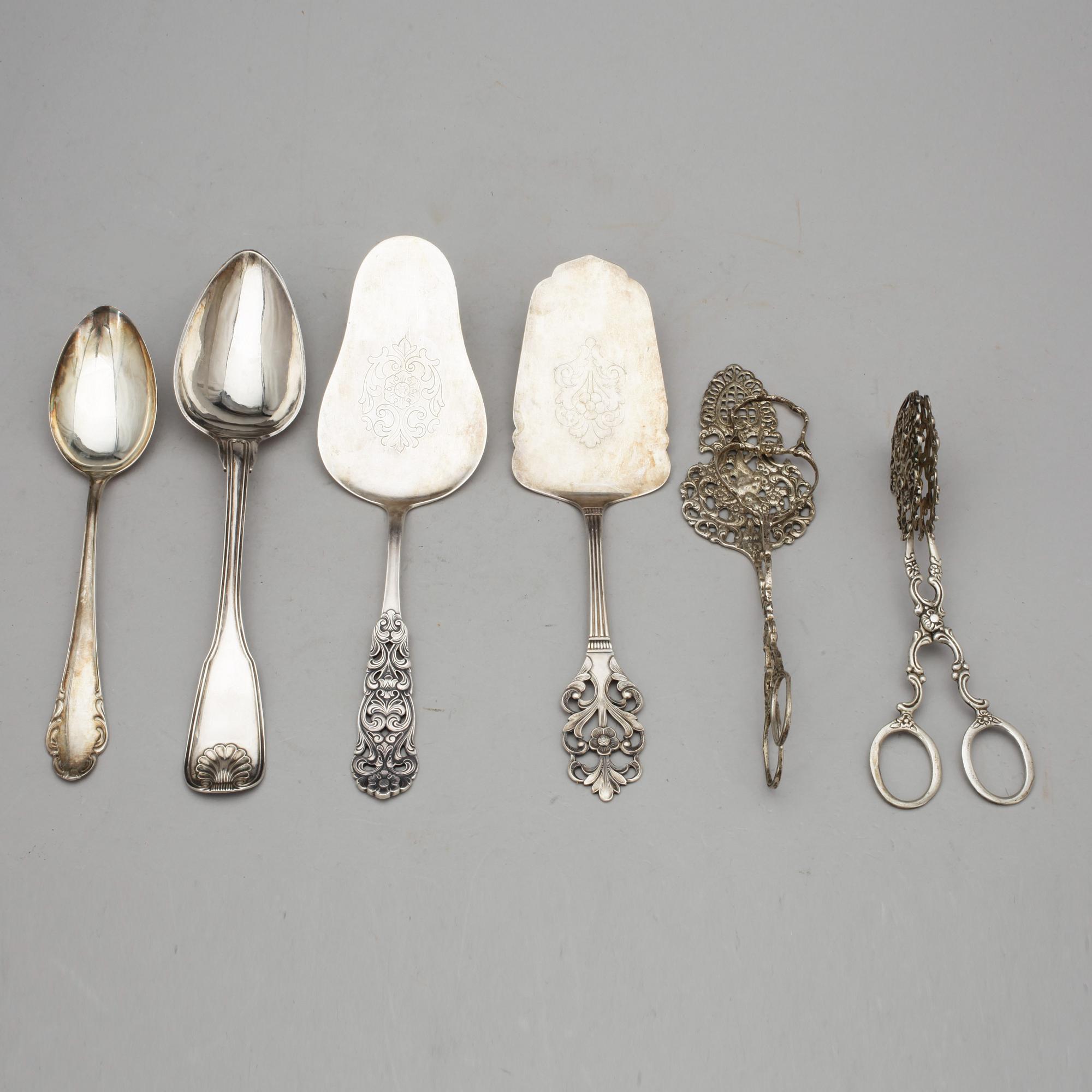 PARTI BESTICK, 18 delar. Silver. 1800-1900-tal. Tot ca 910 g.