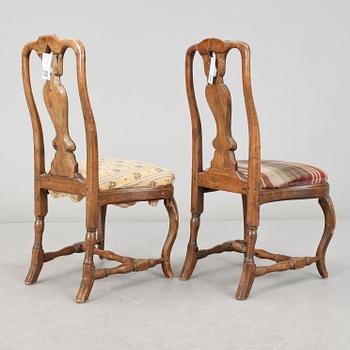 STOLAR, 2 st snarlika, senbarock, 1700-tal.