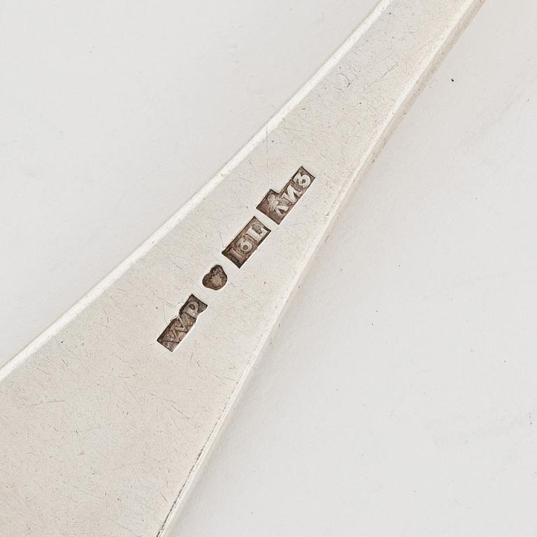 Skedar, 5 st, silver, bland annat Lars Biugg, Jönköping 1782.