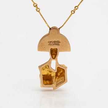 Björn Weckström,  "Balak", a 14K gold necklace with an opal triplette. Lapponia 1977.