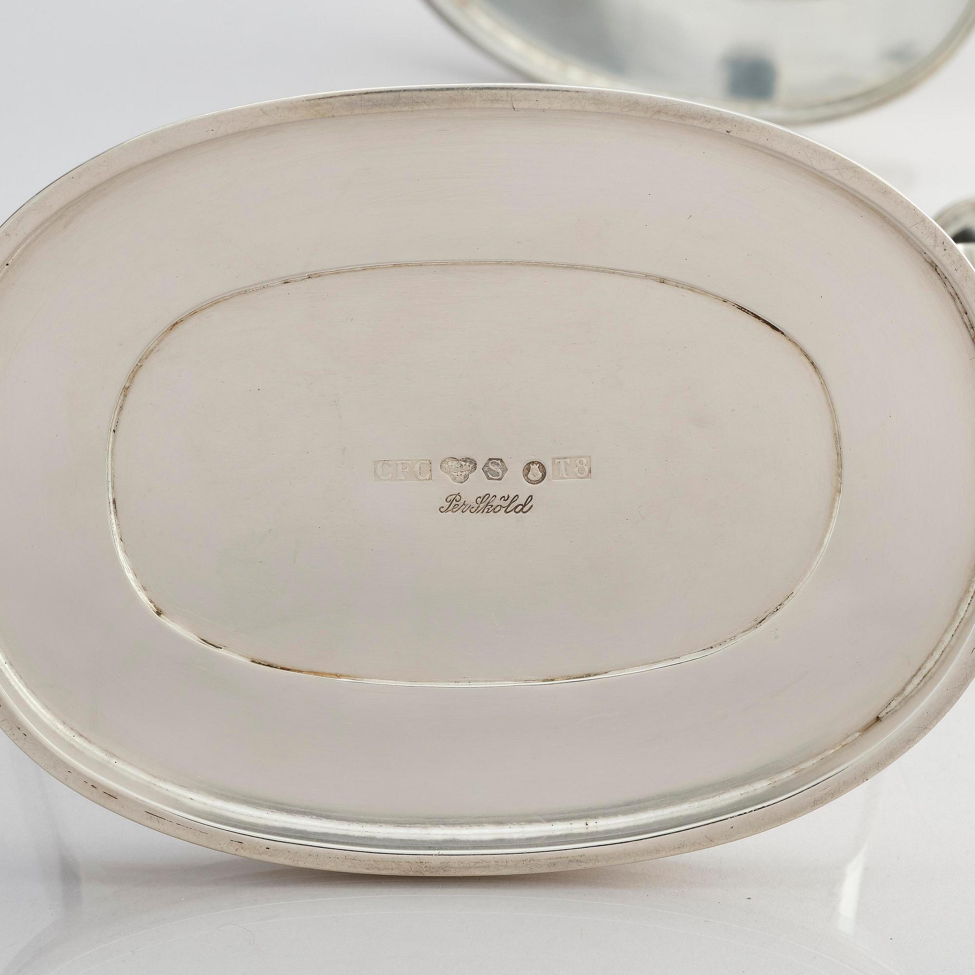 Carl Fredrik Carlman, a pair of silver candlesticks, design by Per Sköld, Stockholm, Sweden 1945.