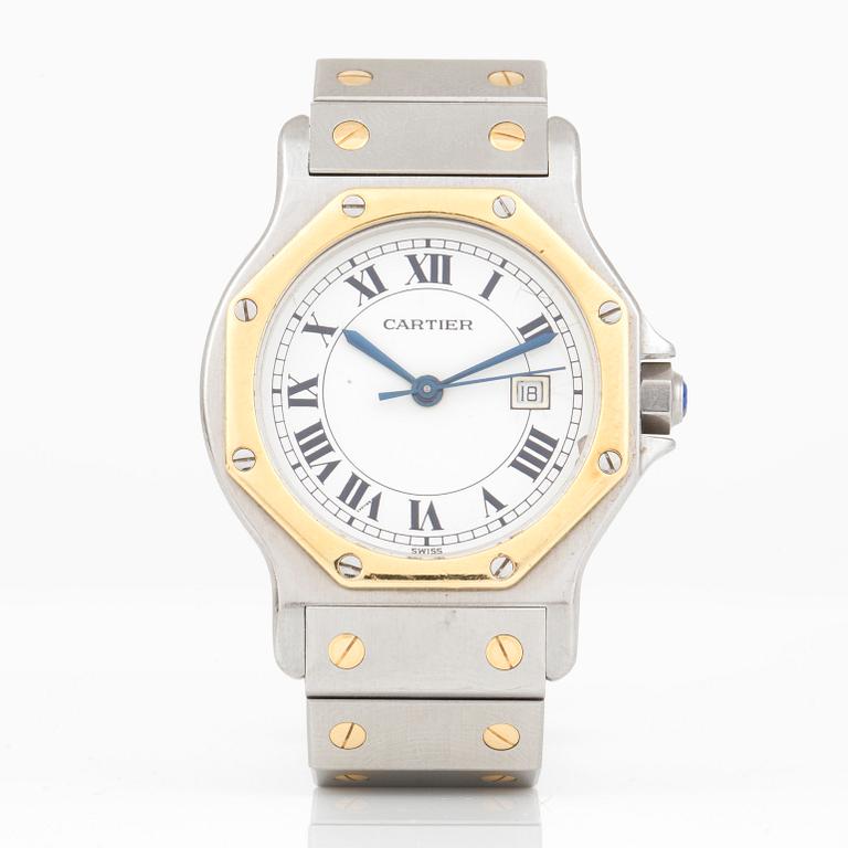 ARMBANDSUR, Santos de Cartier, stål och förgyllt stål.