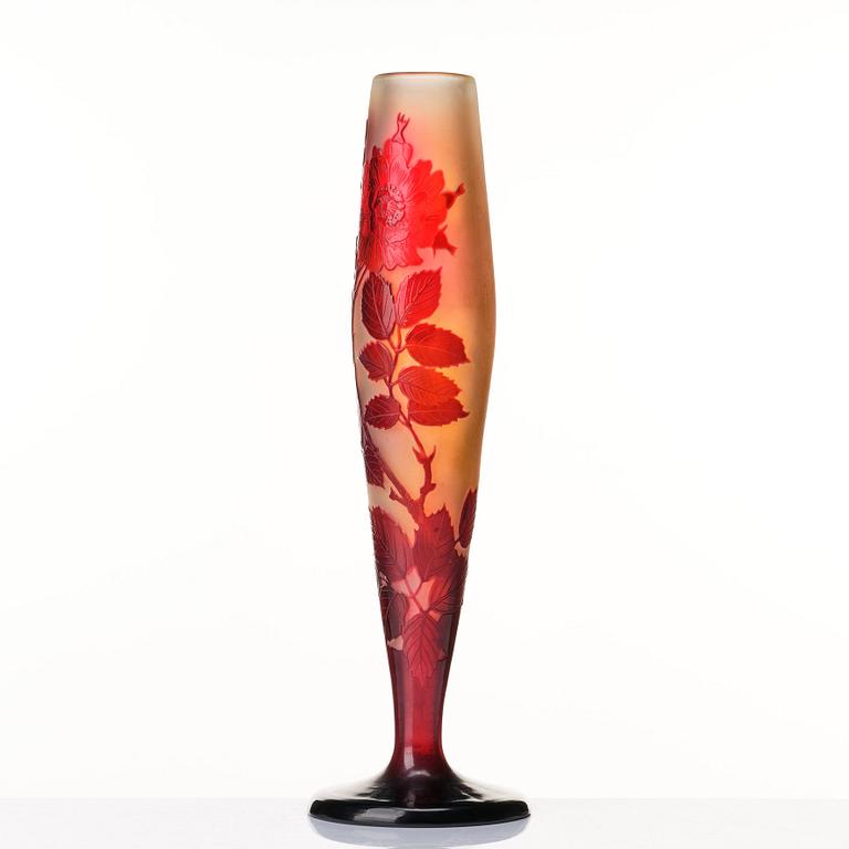 Emile Gallé, an Art Nouveau cameo glass vase, Nancy, France.