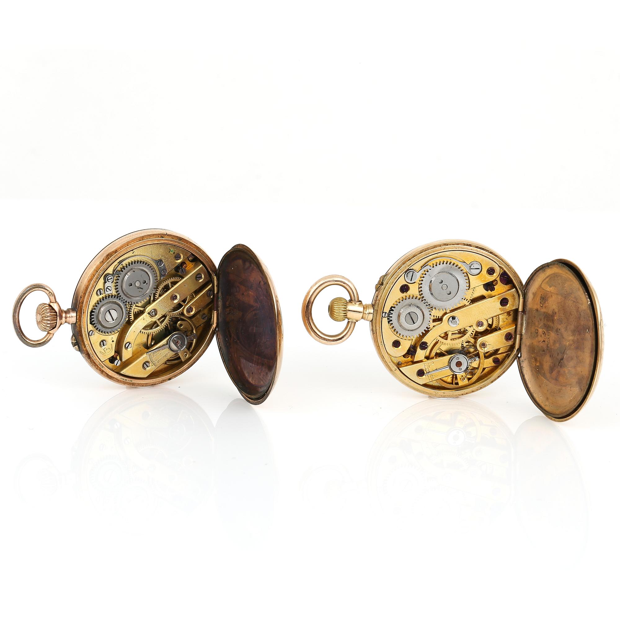 FICKUR, 3 st, 14 k guld samt silver.