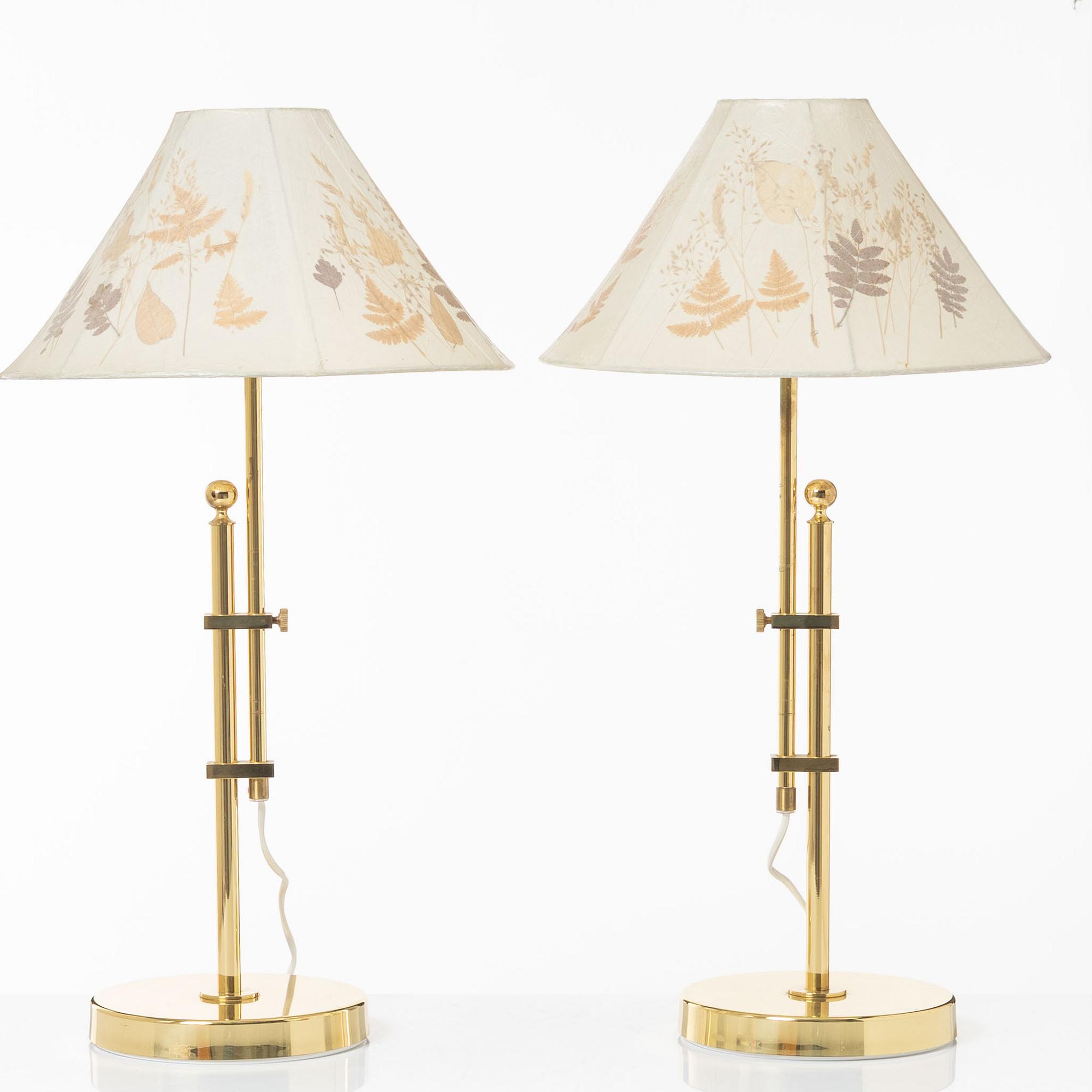 Bordslampor, ett par, model 131, Bergboms, 1900-talets slut.