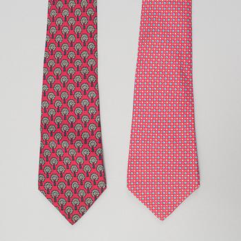 Two Hermés silk ties.