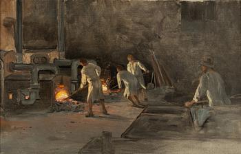 Alfred Thörne, In the forge.