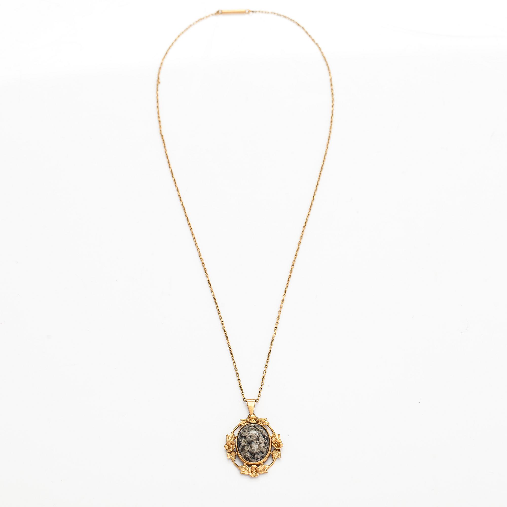 Halsband,14K guld och granit. Auran kultaseppä, Åbo.