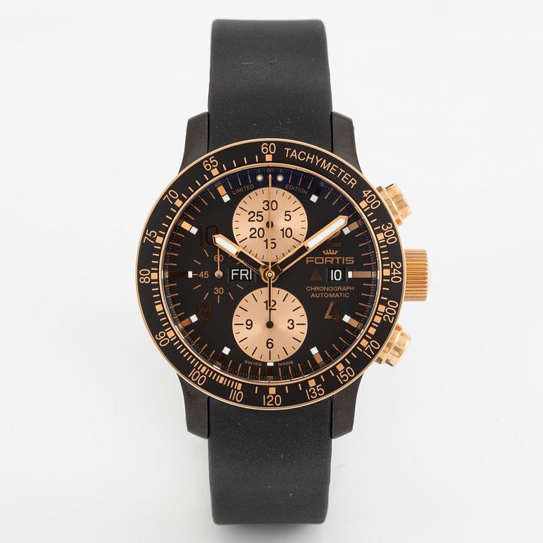 Fortis, B-42 Stratoliner, "Limited 100th Anniversary Edition", chronograph, wristwatch, 43.5 mm.