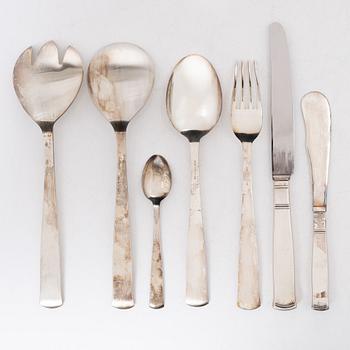 Jacob Ängman, a 50-piece silver flatware set, "Rosenholm", GAB, Stockholm, Sweden, 1935-2001.