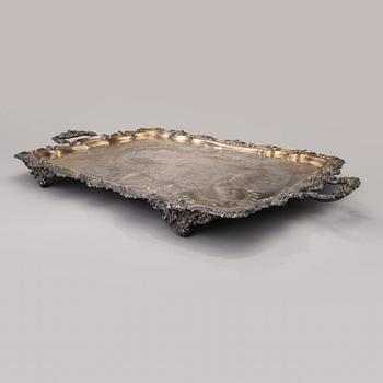TRAY, electroplated silver, Barkers Brothers, Birmingham, last quarter of the 19th century.