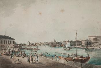 320. Johan Fredrik Martin, "Utsigt af Stockholm tagen ifrån ingången till Blasiiholmen" (=Vue of Stockholm from Blasieholmen).