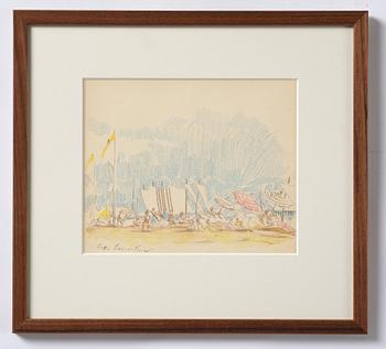 Lotte Laserstein, Beach scene, probably from Forte dei Marmi, Italy.